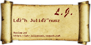 Léh Juliánusz névjegykártya